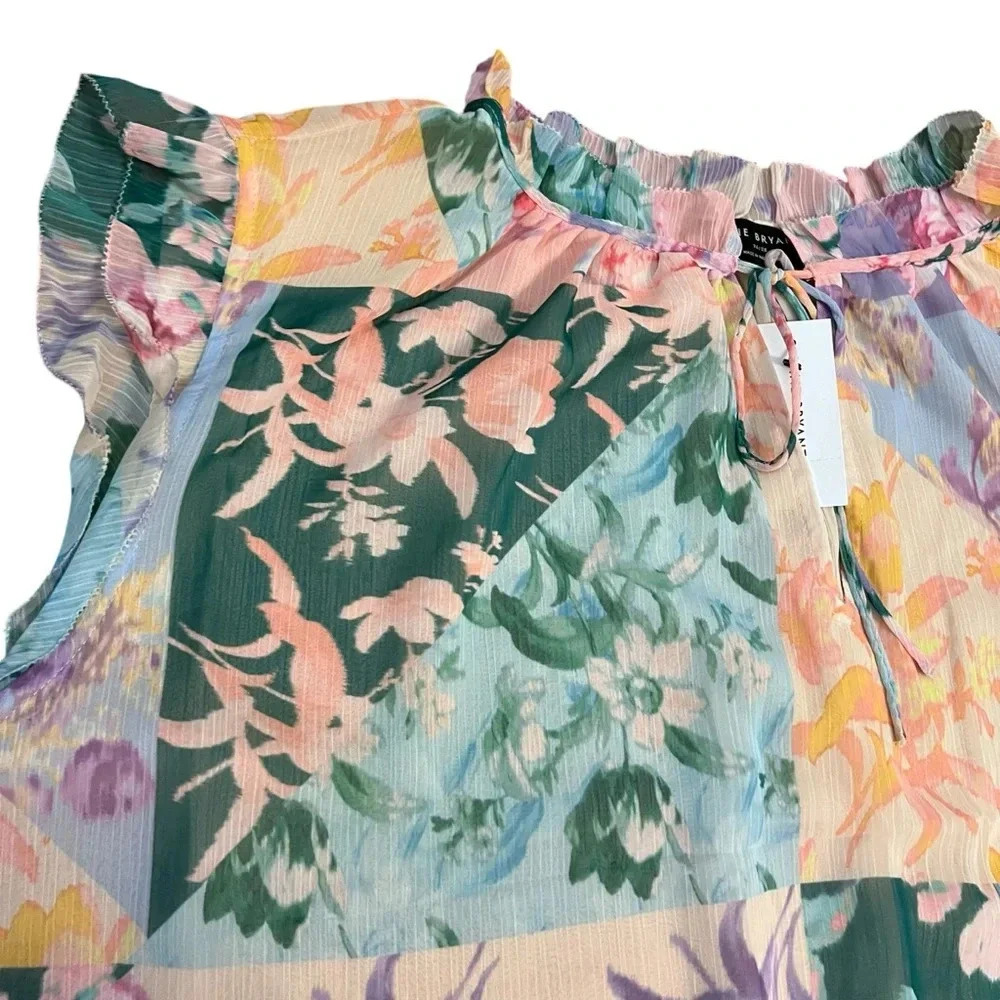 Lane Bryant Floral Patchwork Pastel Top Size 26 NWT - Picture 4 of 7